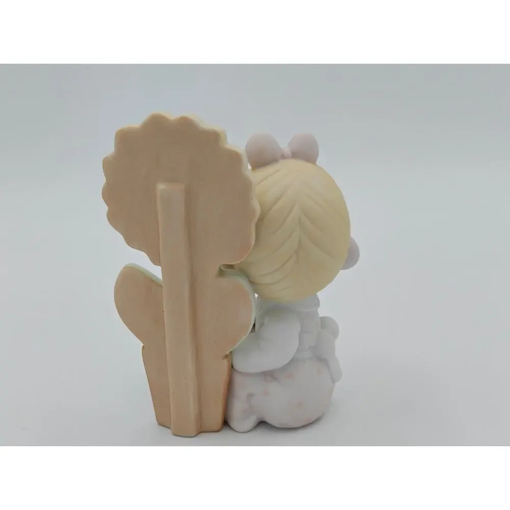 Precious Moments E0008 Enesco Figurine A Growing Love Girl Flower Watering 1987